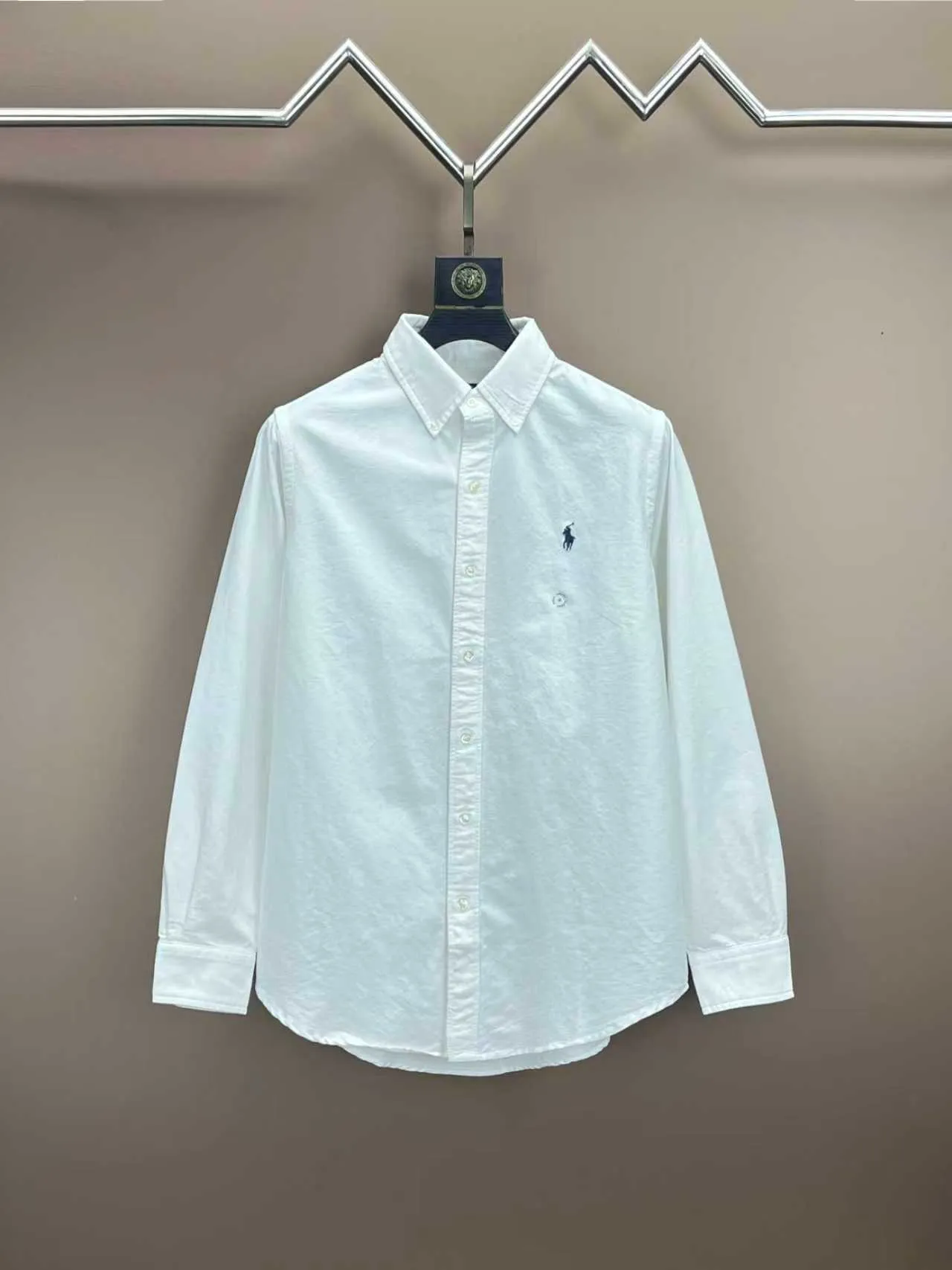 P360 Polo 25ss new solid color logo embroidered buttoned long-sleeved shirt men's high version code number: XS.S.M.L.XL.